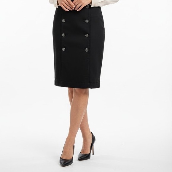 White House Black Market Dresses & Skirts - White House Black Market Pencil Black Skirt Womens‎ Sz 8 Button Front